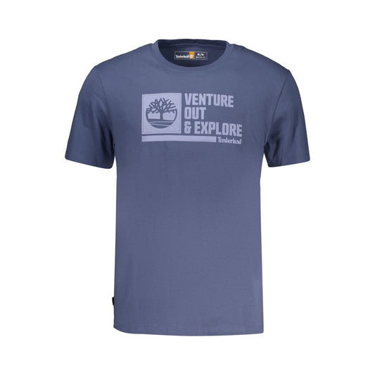 Timberland Blu Cotton Men T-Shirt: Rugged Style for Everyday Wear