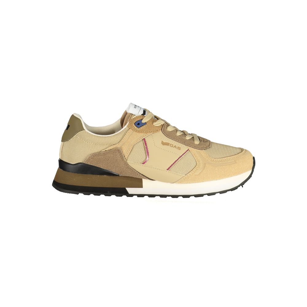 GAS Beige Polyurethane Men Sneaker