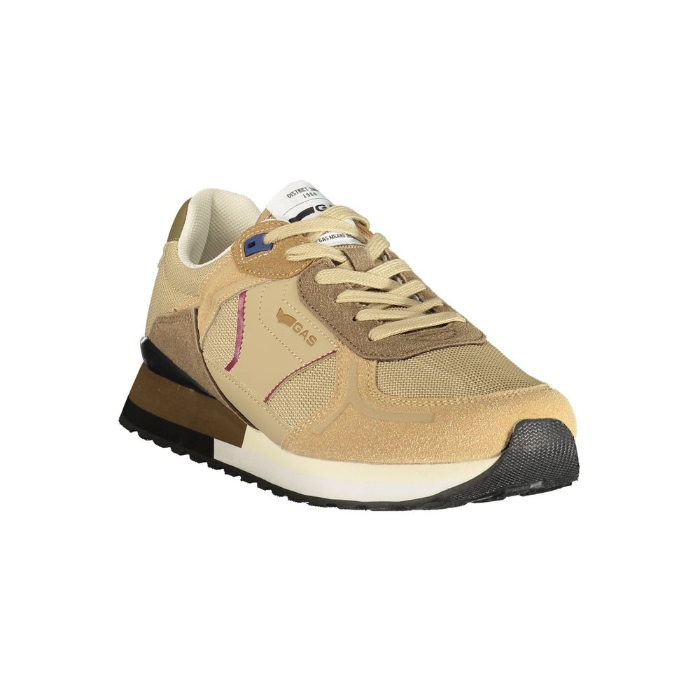 GAS Beige Polyurethane Men Sneaker