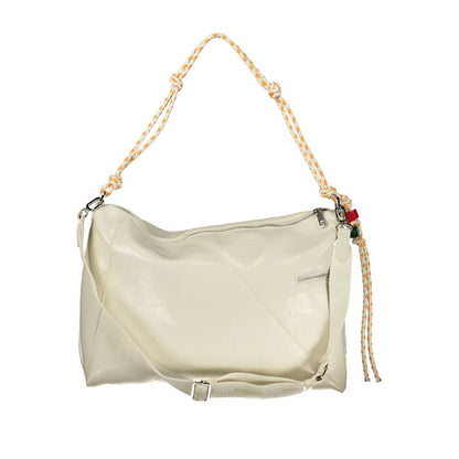 Desigual Ecru Polyurethane Women Handbag - Half Logo Bag Leiria 2.0