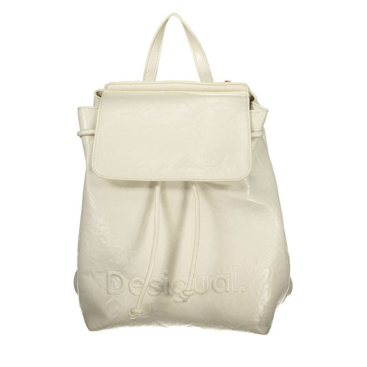 Desigual Half Logo Backpack Luena Mini Ecru