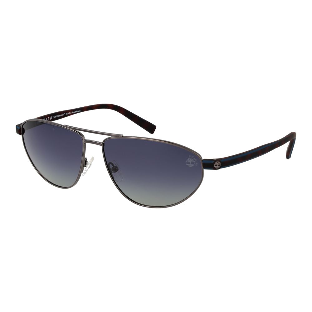 Timberland Silver Metal Sunglasses – Aviator Style, Grey Polarized Lenses