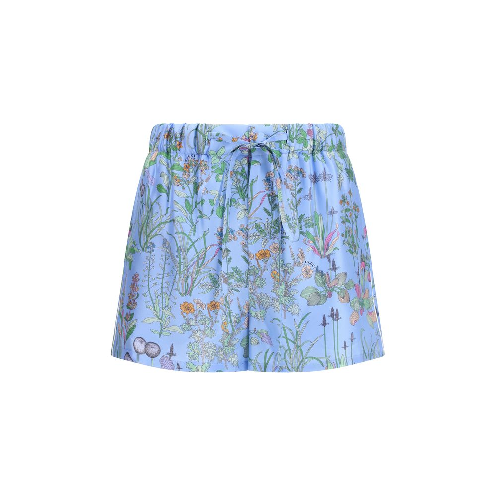 Gucci Blue Silk Shorts – Elegance Redefined