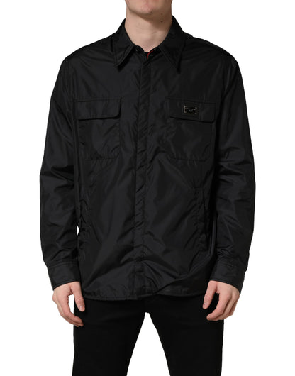 Dolce & Gabbana Black Logo Plaque Long Sleeves Shirt Jacket