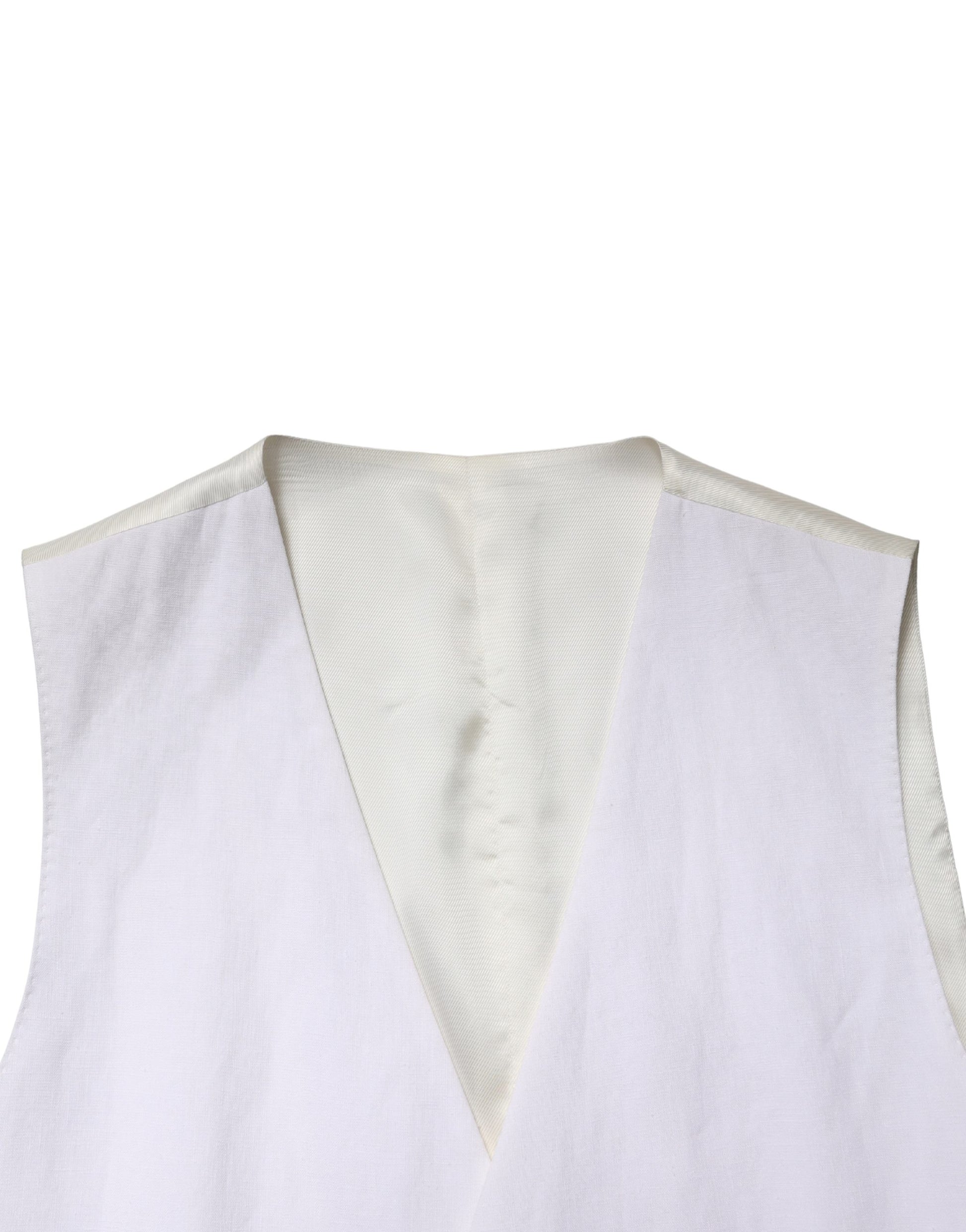 Dolce & Gabbana White SARTORIA Linen 2 Piece Men Formal Suit