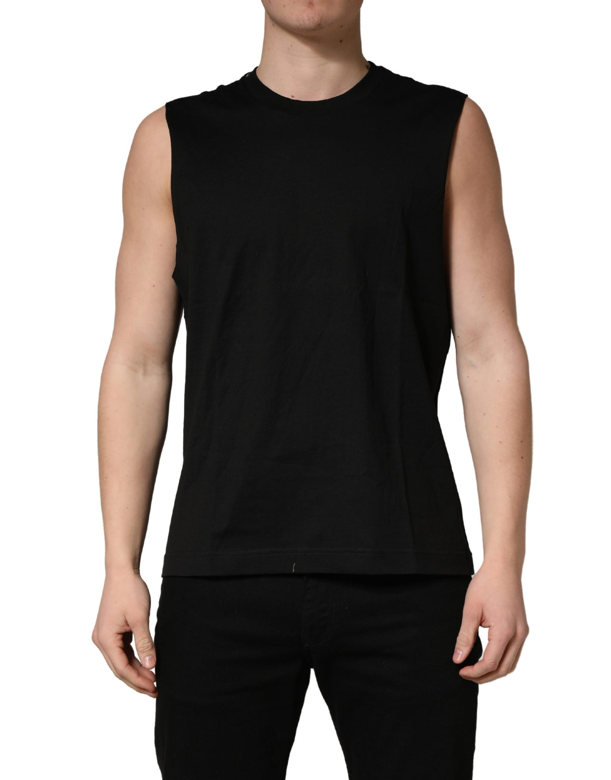 Dolce & Gabbana Black Crew Neck Sleeveless Tank Top T-shirt