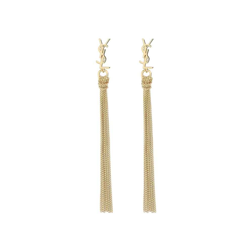 Bo Pompons Earrings by Saint Laurent – Gold Brass Elegance