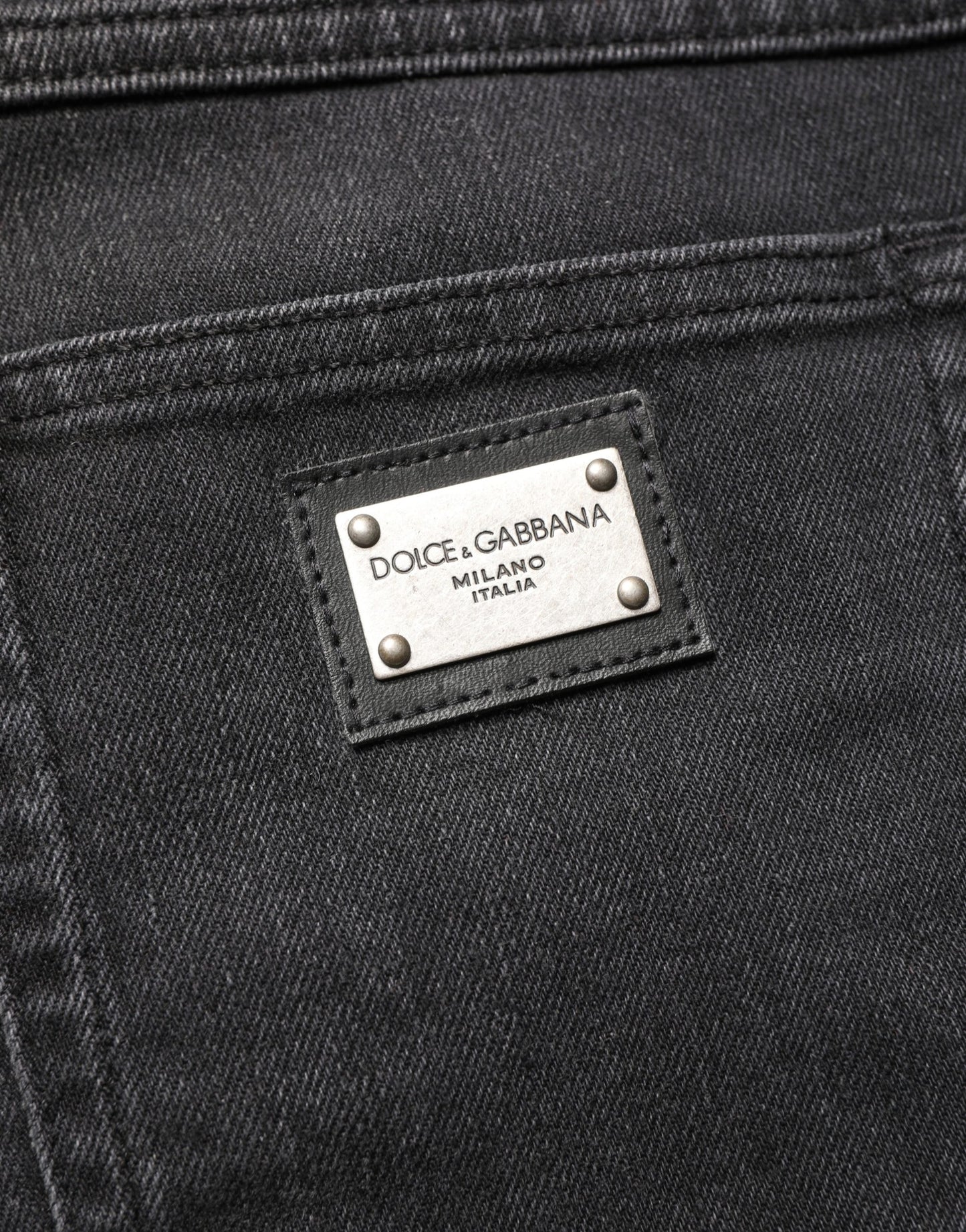 Dolce & Gabbana Black Cotton Stretch Regular Skinny Denim Jeans