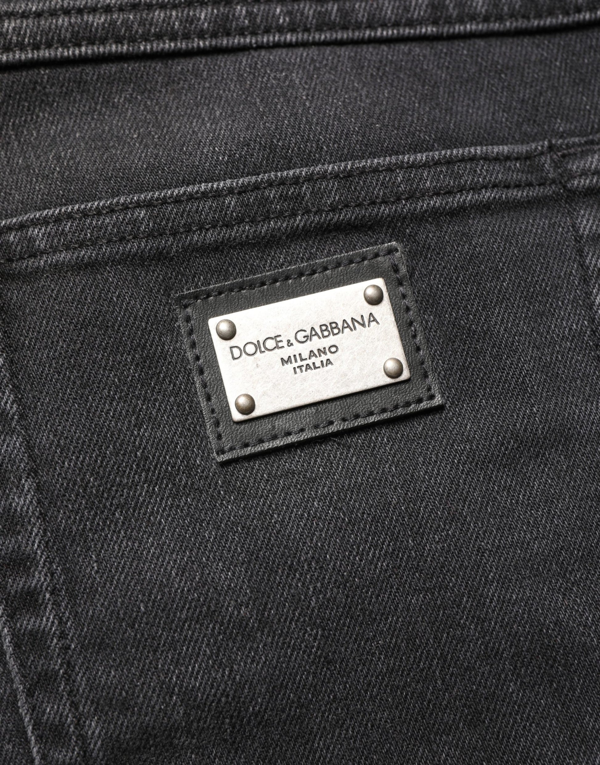 Dolce & Gabbana Black Cotton Stretch Regular Skinny Denim Jeans