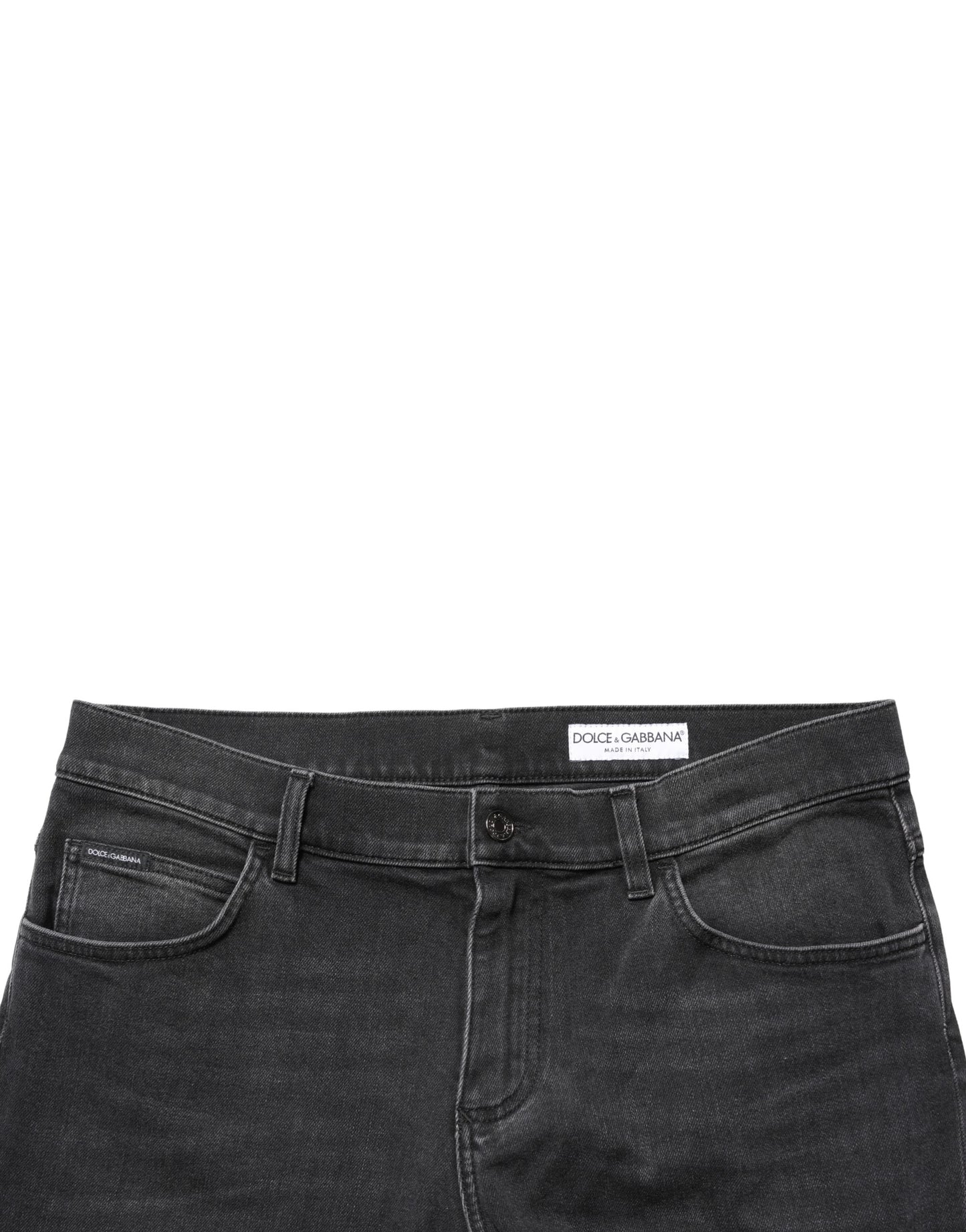 Dolce & Gabbana Black Cotton Stretch Regular Skinny Denim Jeans