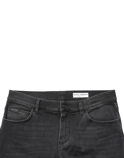 Dolce & Gabbana Black Cotton Stretch Regular Skinny Denim Jeans