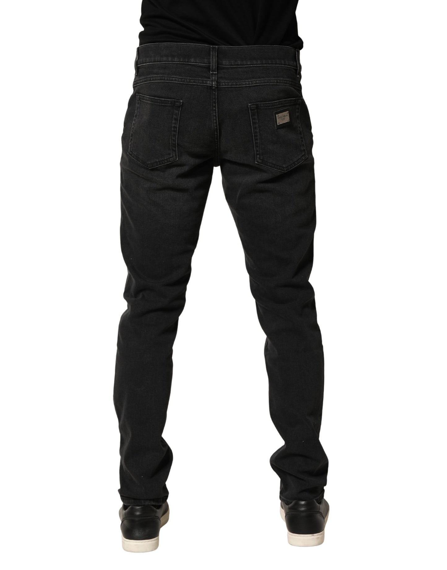 Dolce & Gabbana Black Cotton Stretch Regular Skinny Denim Jeans