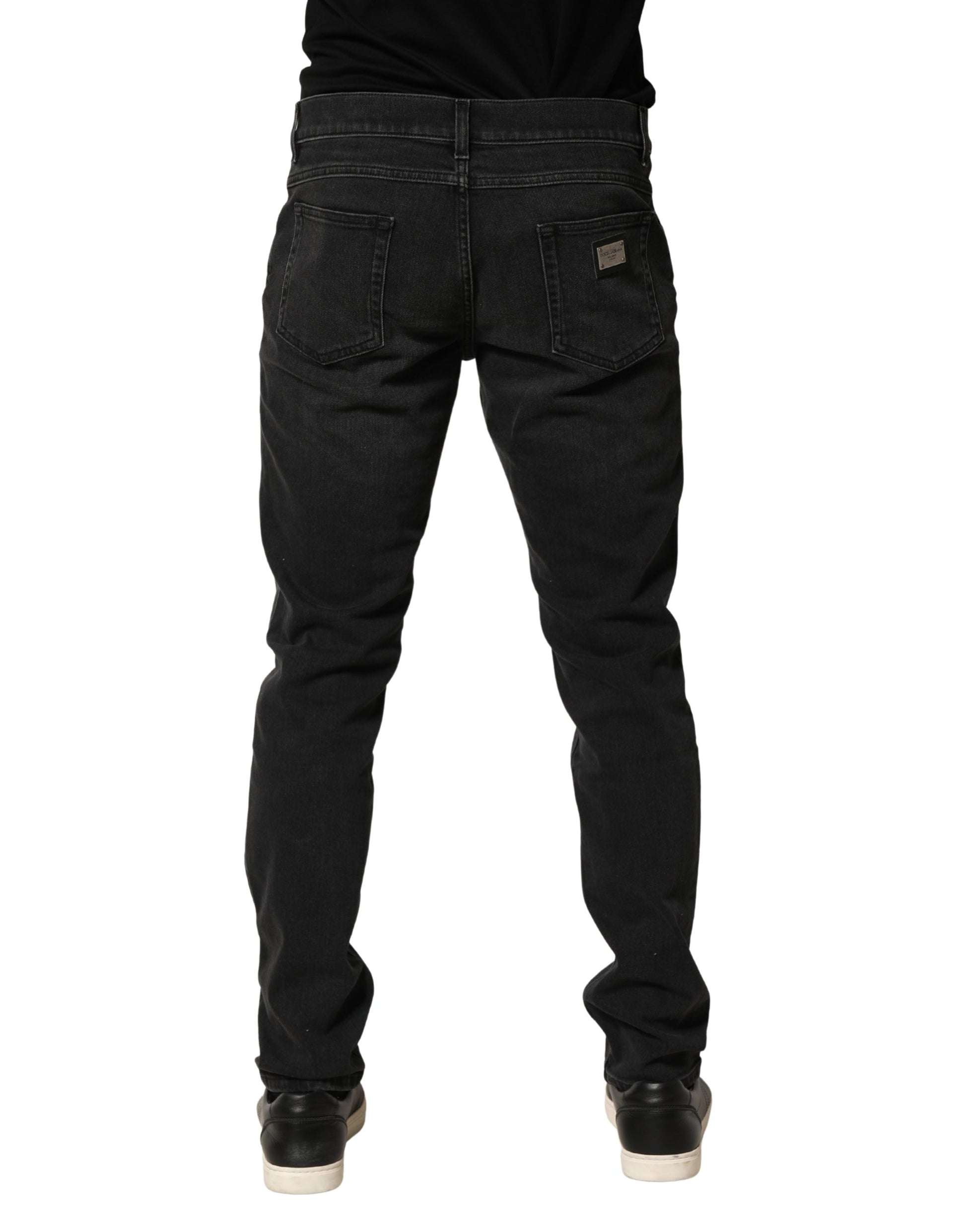 Dolce & Gabbana Black Cotton Stretch Regular Skinny Denim Jeans