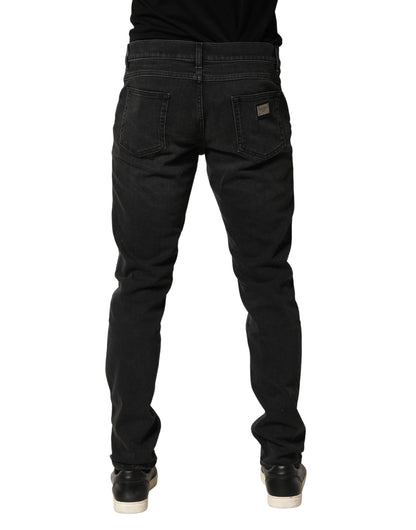 Dolce & Gabbana Black Cotton Stretch Regular Skinny Denim Jeans