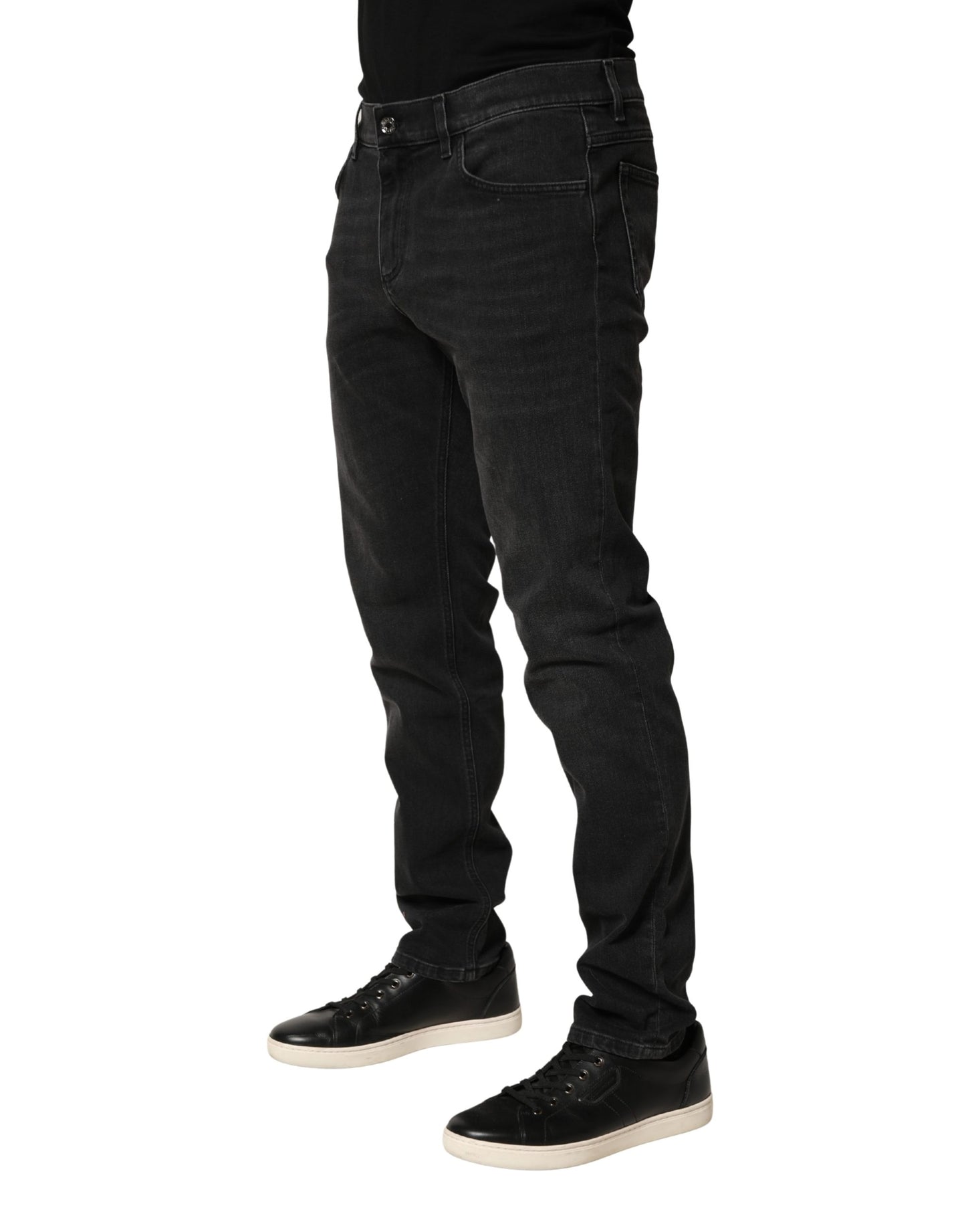 Dolce & Gabbana Black Cotton Stretch Regular Skinny Denim Jeans