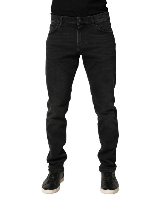 Dolce & Gabbana Black Cotton Stretch Regular Skinny Denim Jeans