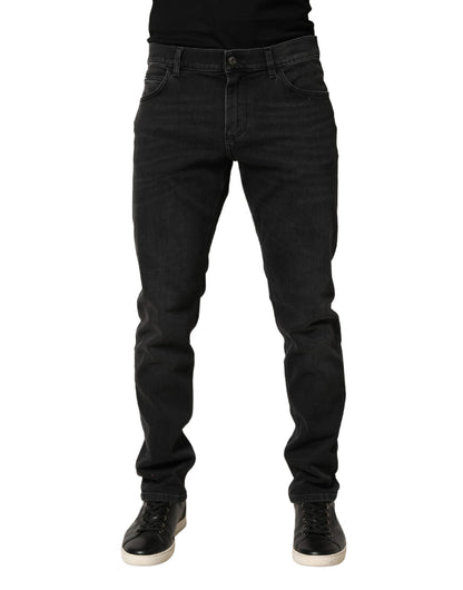 Dolce & Gabbana Black Cotton Stretch Regular Skinny Denim Jeans