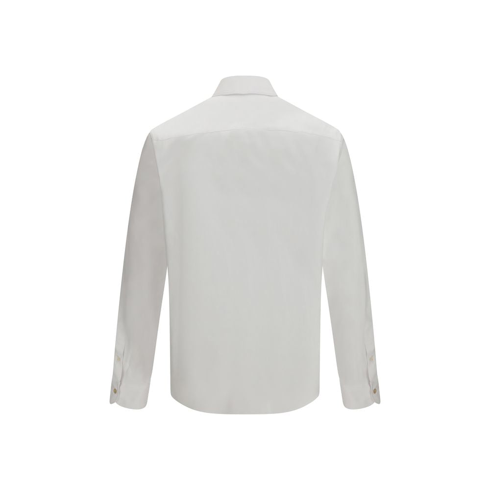 Valentino White Cotton Dress Shirt - VGold Detail