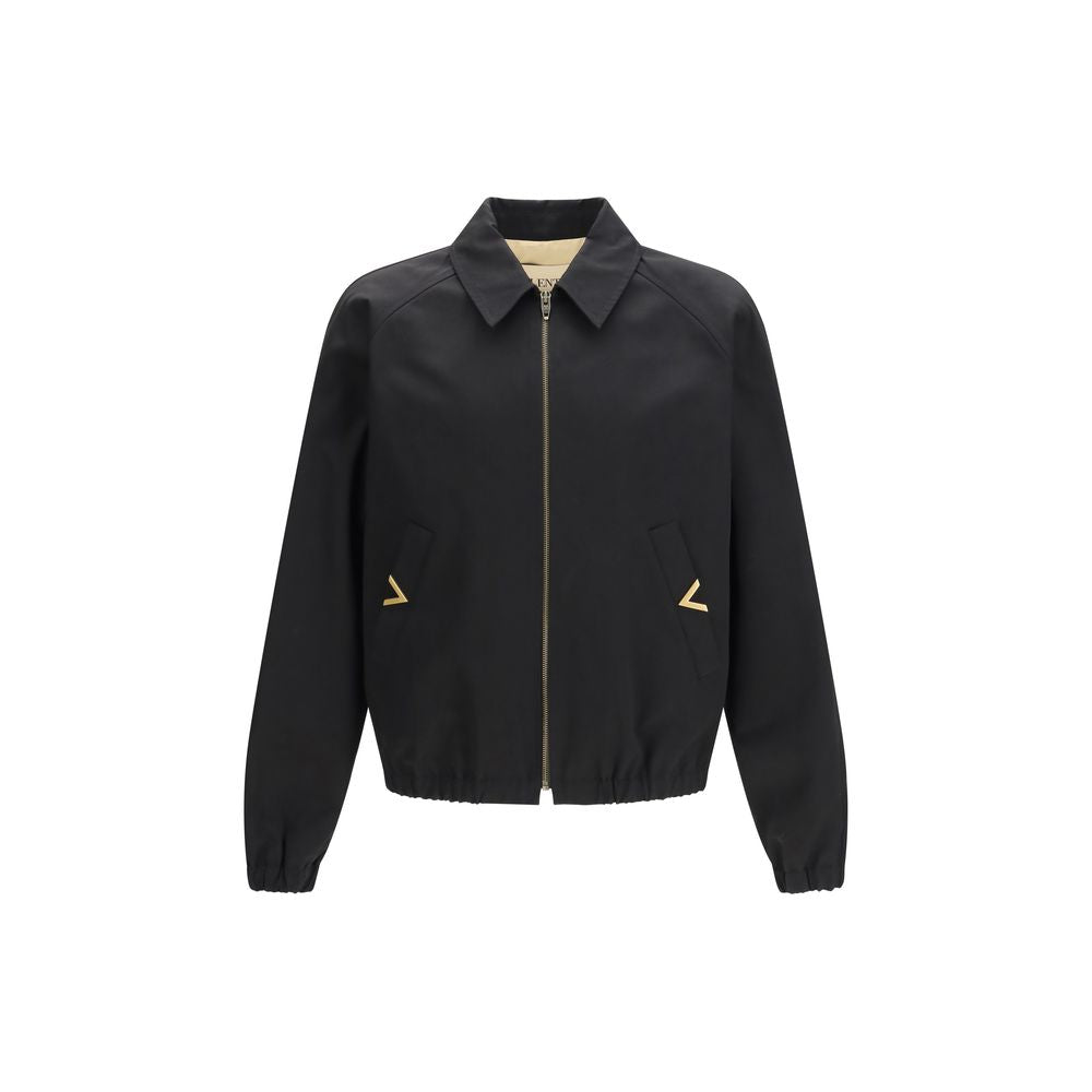 Valentino Black Cotton Bomber Jacket
