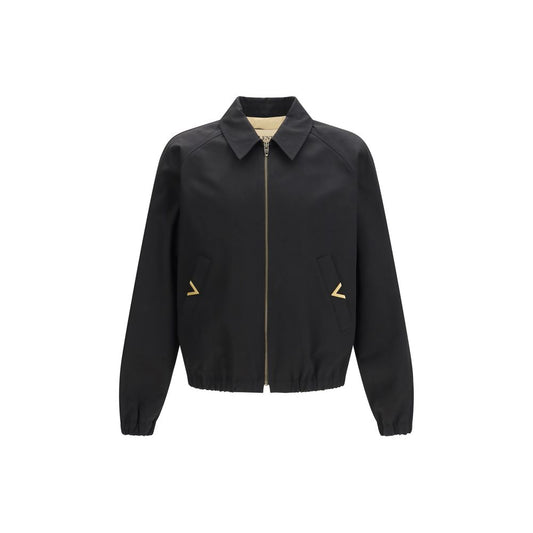 Valentino Black Cotton Bomber Jacket