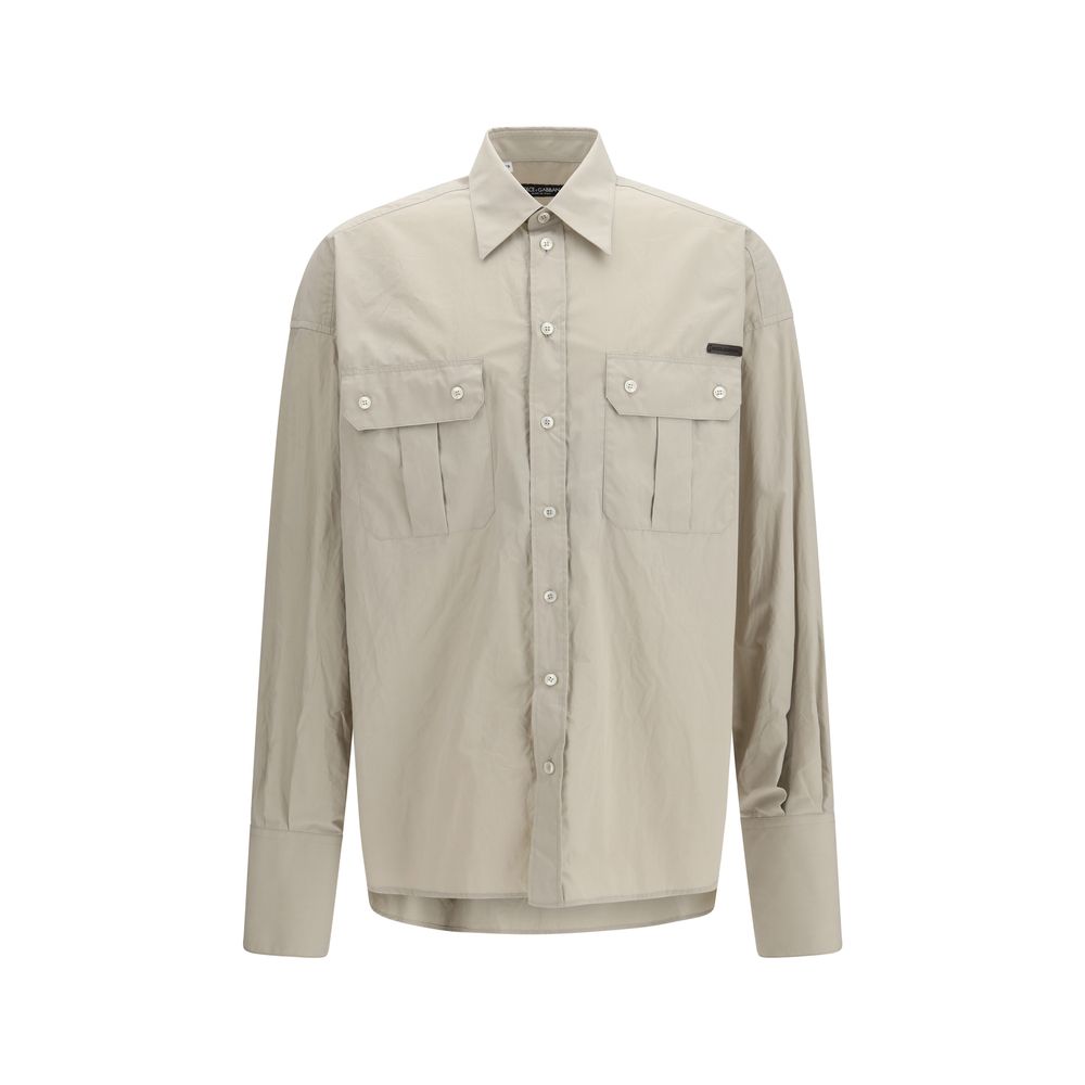 Dolce & Gabbana Beige Cotton Dress Shirt - Effortless Elegance Meets Contemporary Style