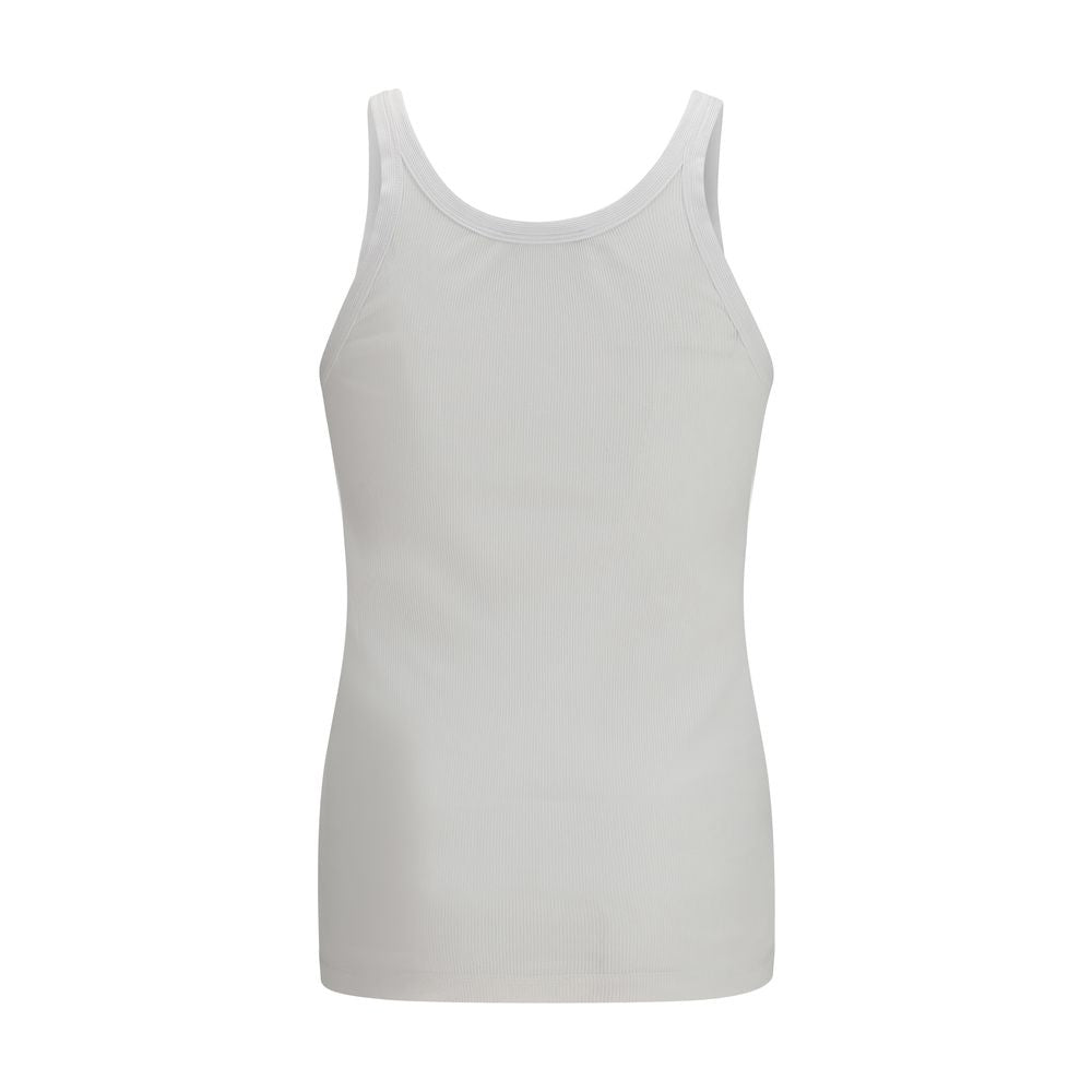 Dolce & Gabbana White Cotton Printed Tank Top