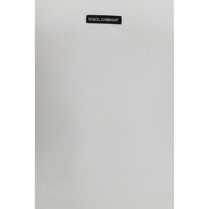 Dolce & Gabbana White Cotton Printed Tank Top