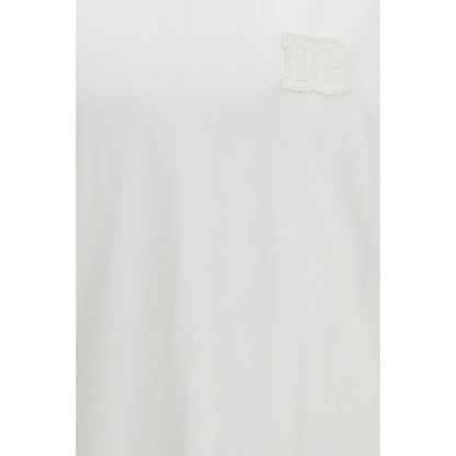 Dolce & Gabbana White Cotton T-Shirt with Patch