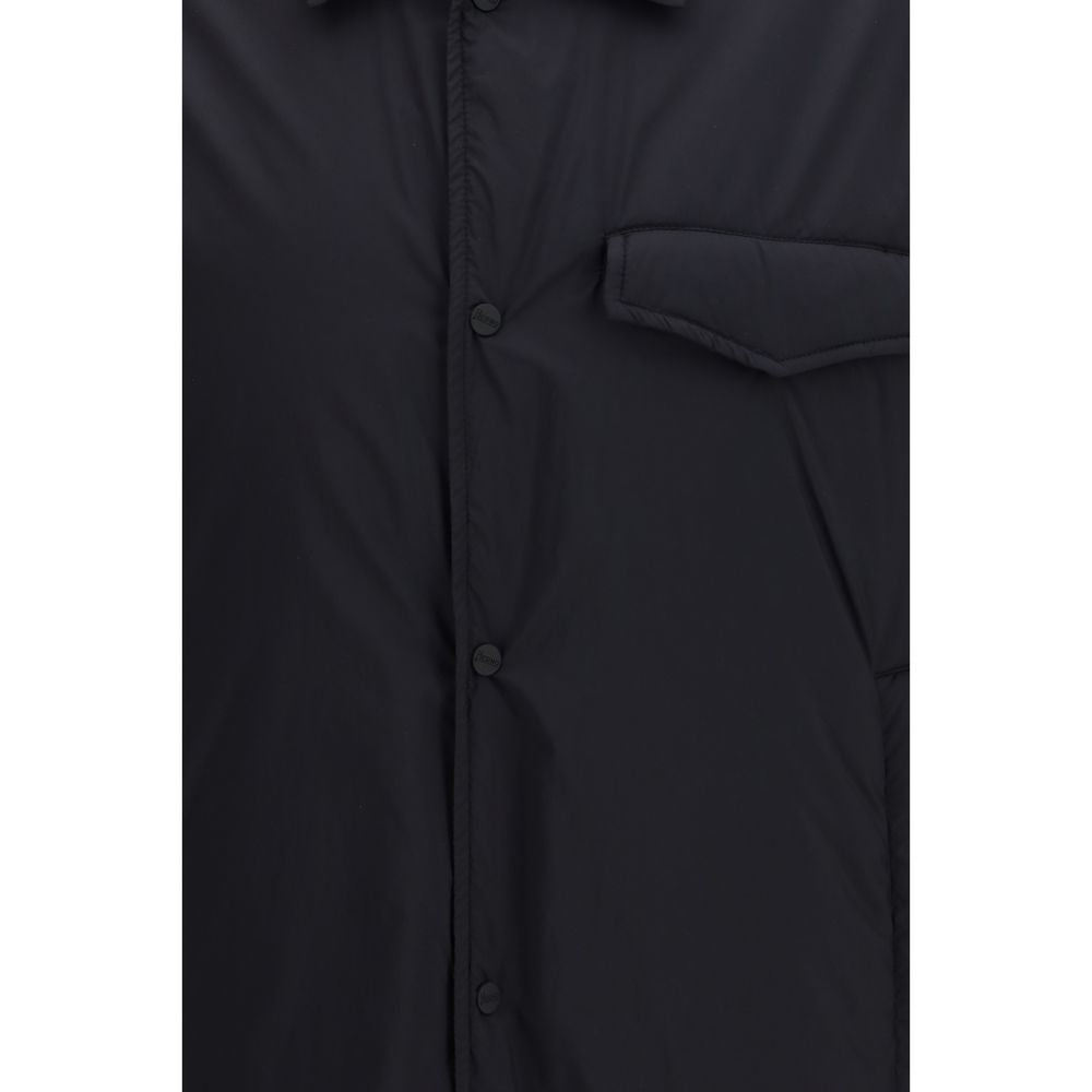 Herno Black Nylon Coat - Recycled Nylon Shacket for Contemporary Style