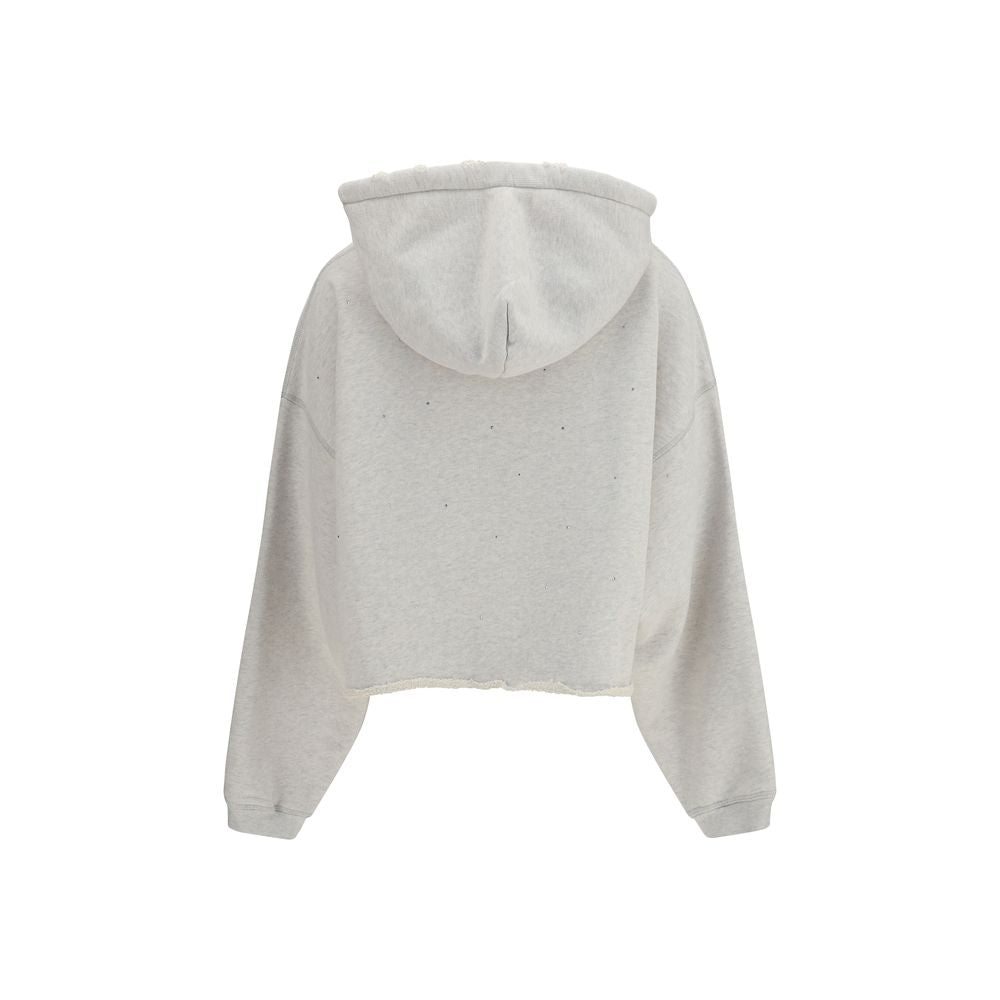 Golden Goose Gray Cotton Sweatshirt - The Star Cropped Hoodie