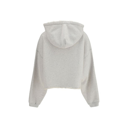 Golden Goose Gray Cotton Sweatshirt - The Star Cropped Hoodie