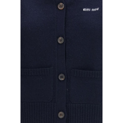 Miu Miu Blue Cashmere Sleeveless Sweater