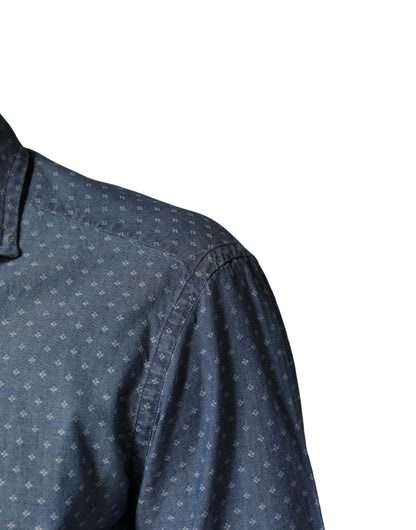 Domenico Tagliente Blue Long Sleeve Collared Casual Shirt