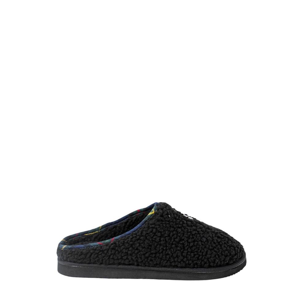 Ralph Lauren Black Cotton Slippers with Women's Headband