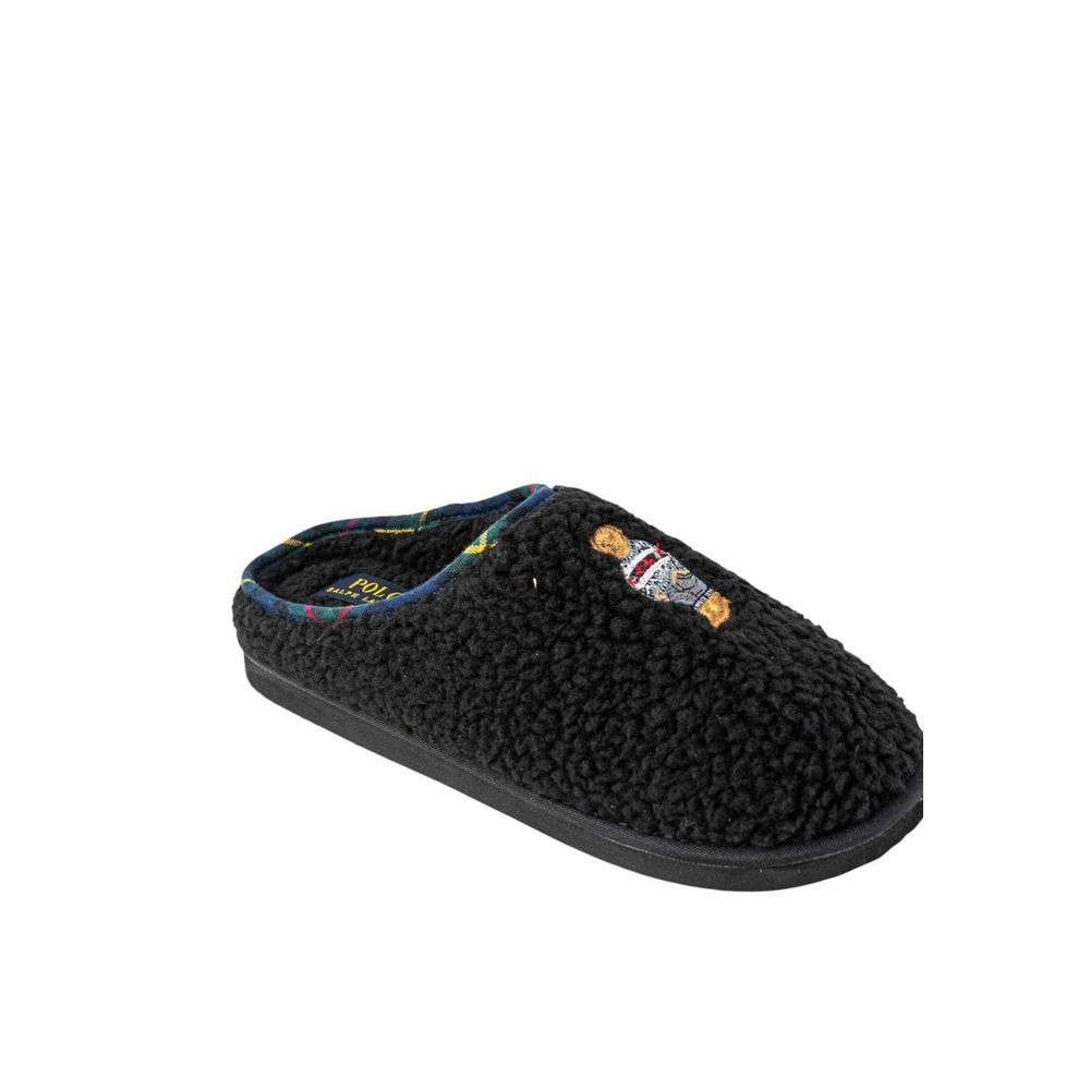 Ralph Lauren Black Cotton Slippers with Women's Headband