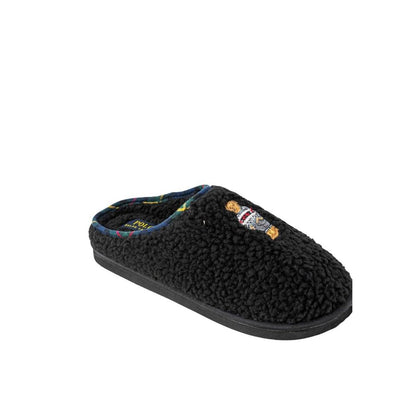Ralph Lauren Black Cotton Slippers with Women's Headband