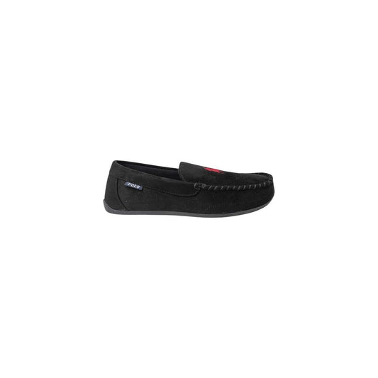 Ralph Lauren Black Faux Fur Slippers for Men