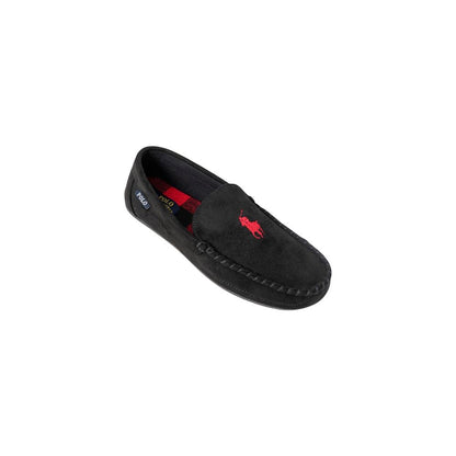 Ralph Lauren Black Faux Fur Slippers for Men