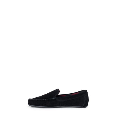 Ralph Lauren Black Faux Fur Slippers for Men