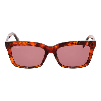 Max Mara Women’s Sunglasses – Brown Rectangle Frame, Rose Lenses