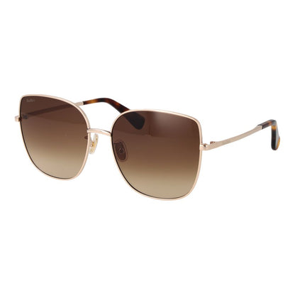 Max Mara Women’s Sunglasses – Rose Gold Full-Rim Frame, Brown Gradient Lenses