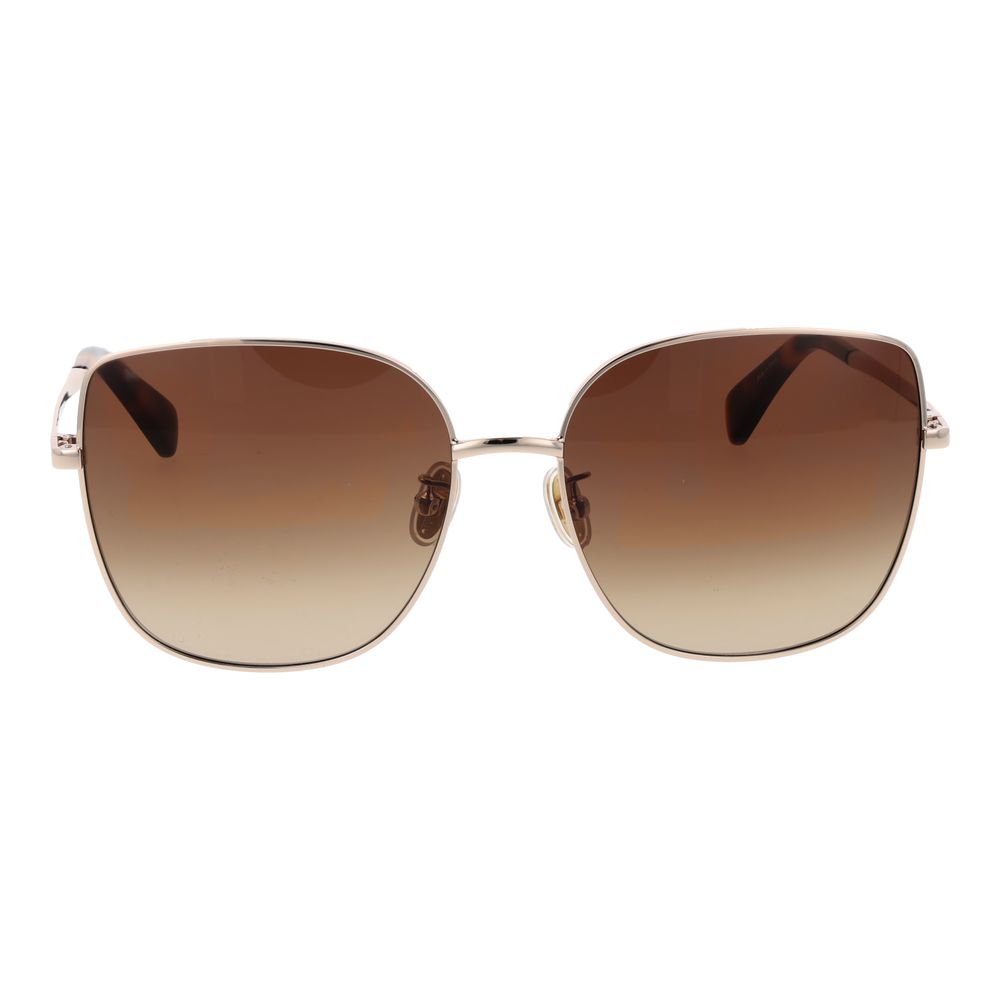 Max Mara Women’s Sunglasses – Rose Gold Full-Rim Frame, Brown Gradient Lenses
