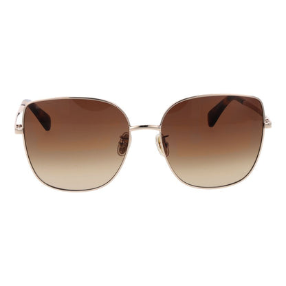 Max Mara Women’s Sunglasses – Rose Gold Full-Rim Frame, Brown Gradient Lenses
