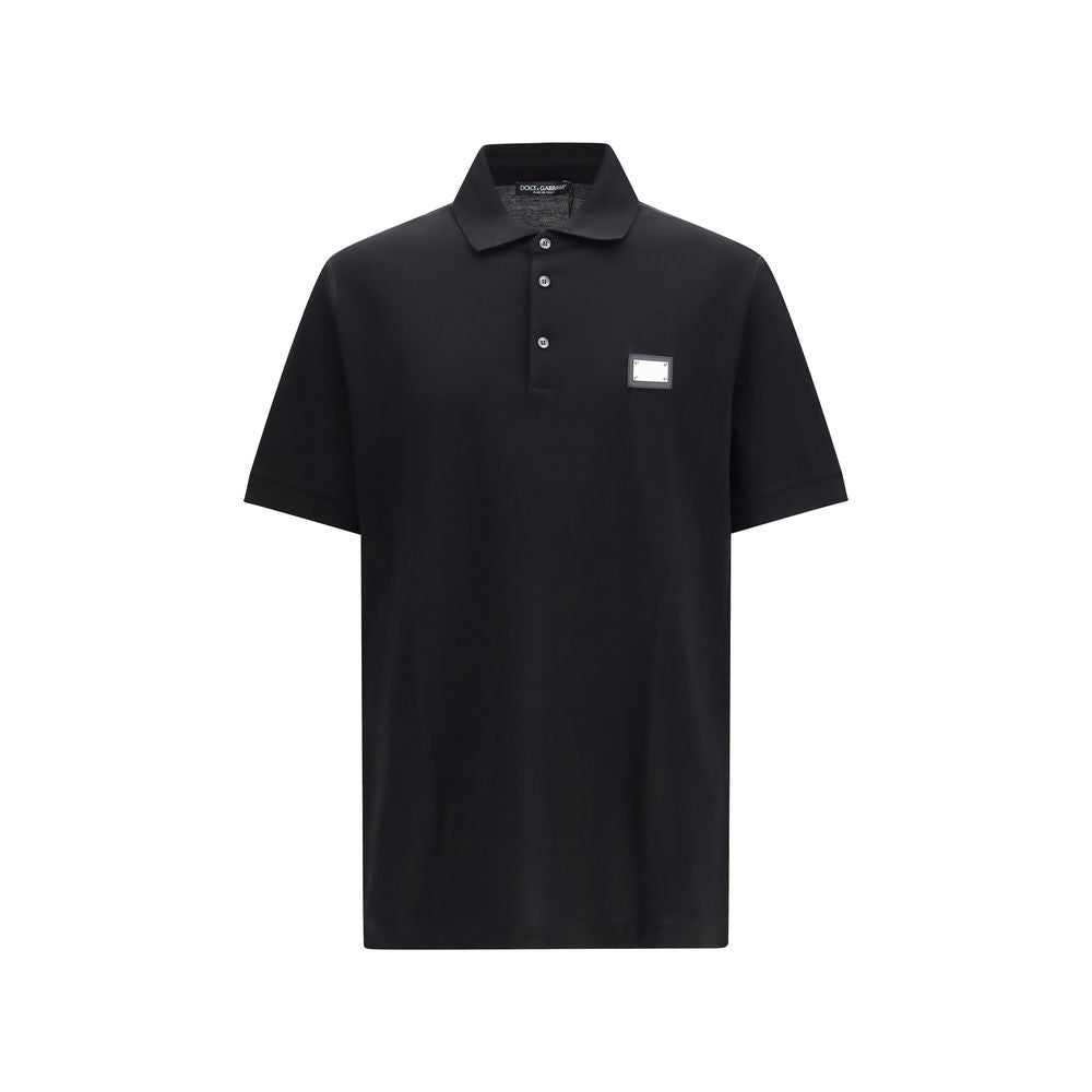 Dolce & Gabbana Black Cotton Polo Shirt - Timeless Elegance