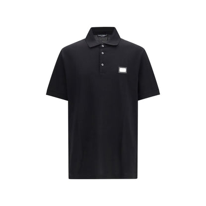 Dolce & Gabbana Black Cotton Polo Shirt - Timeless Elegance