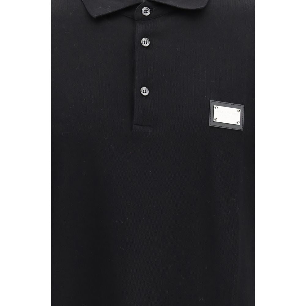 Dolce & Gabbana Black Cotton Polo Shirt - Timeless Elegance