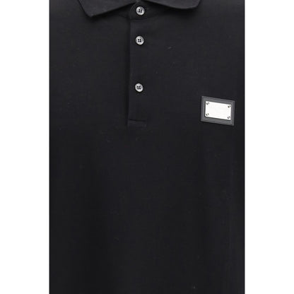 Dolce & Gabbana Black Cotton Polo Shirt - Timeless Elegance