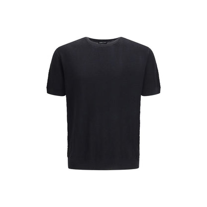 Giorgio Armani Black Silk Short-Sleeved Sweater