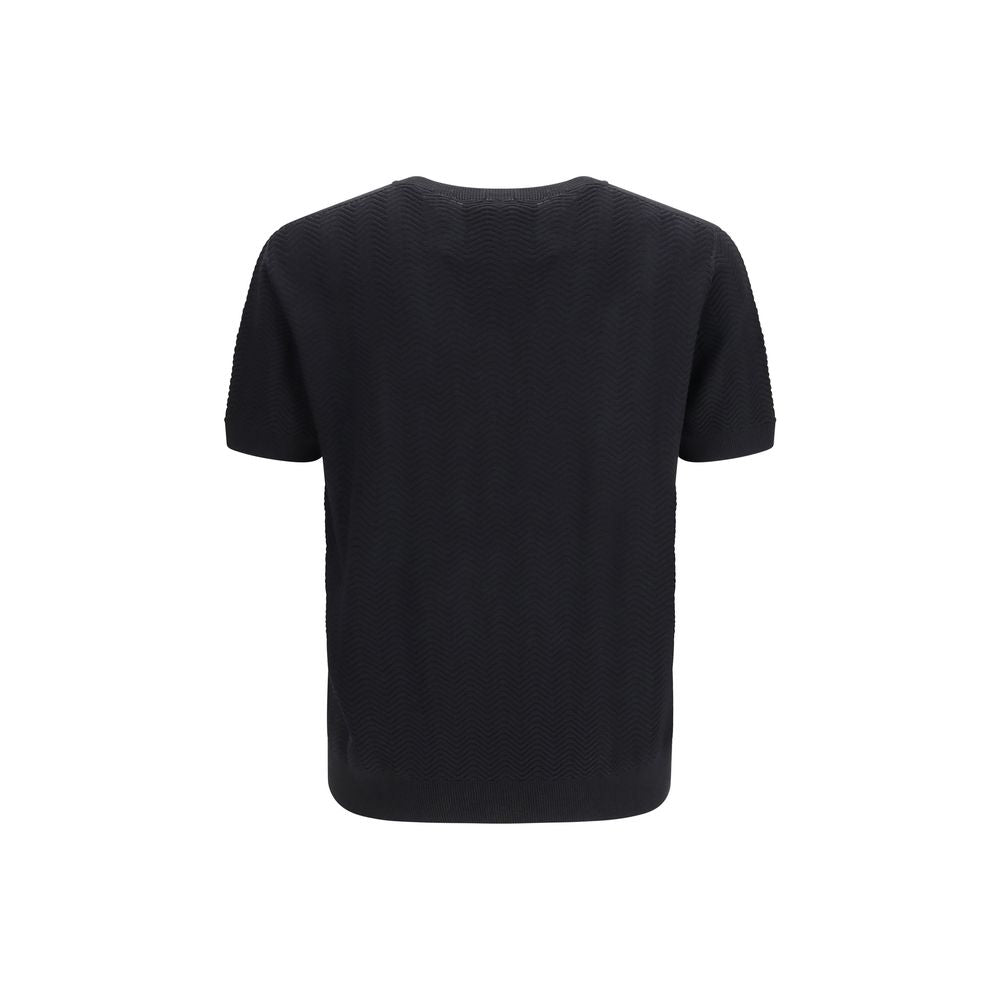 Giorgio Armani Black Silk Short-Sleeved Sweater