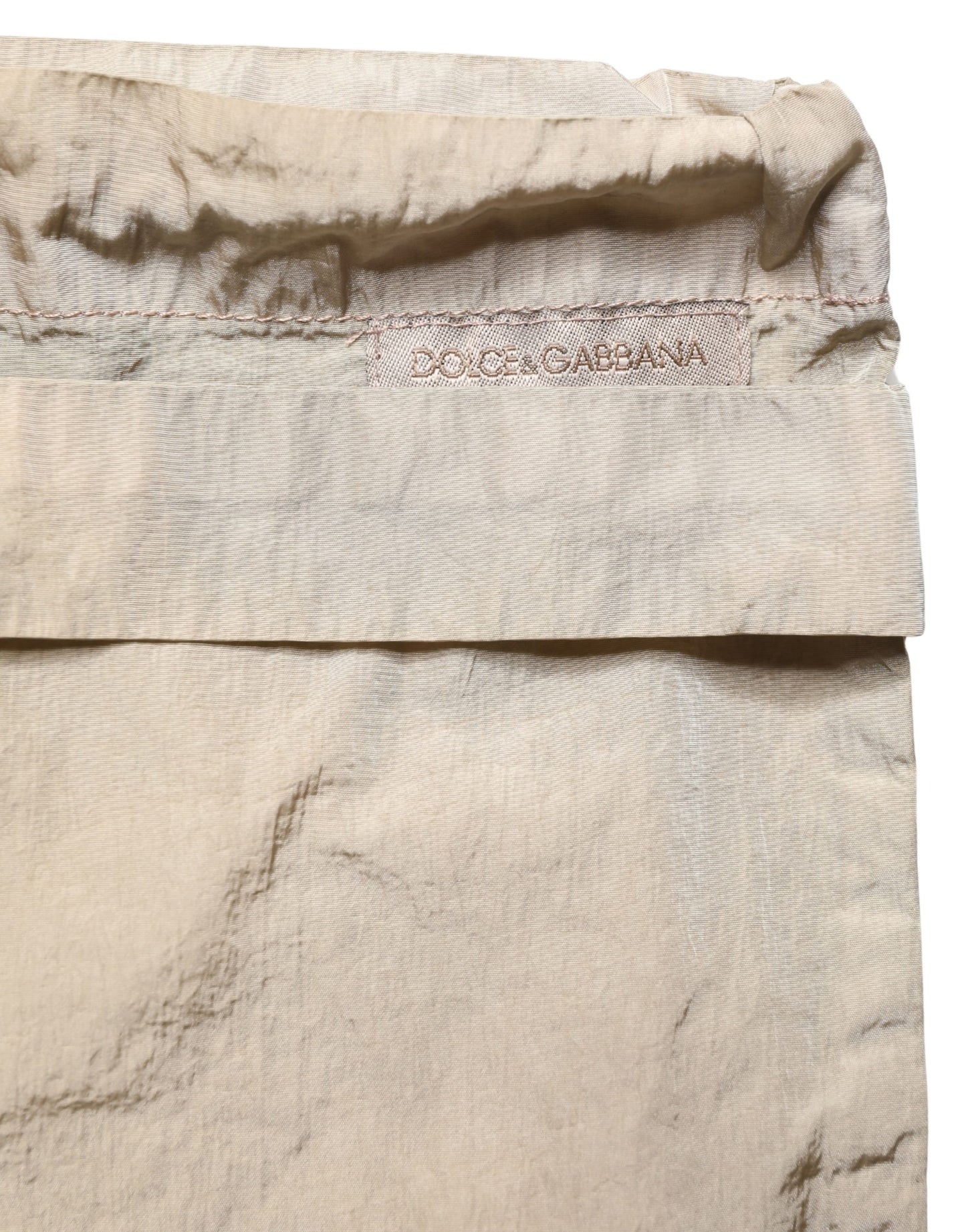 Dolce & Gabbana Brown Nylon Drawstring Swim Shorts